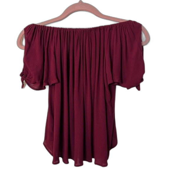 Blue Life Top Off The Shoulder Burgundy Size XS - Picture 2 of 4